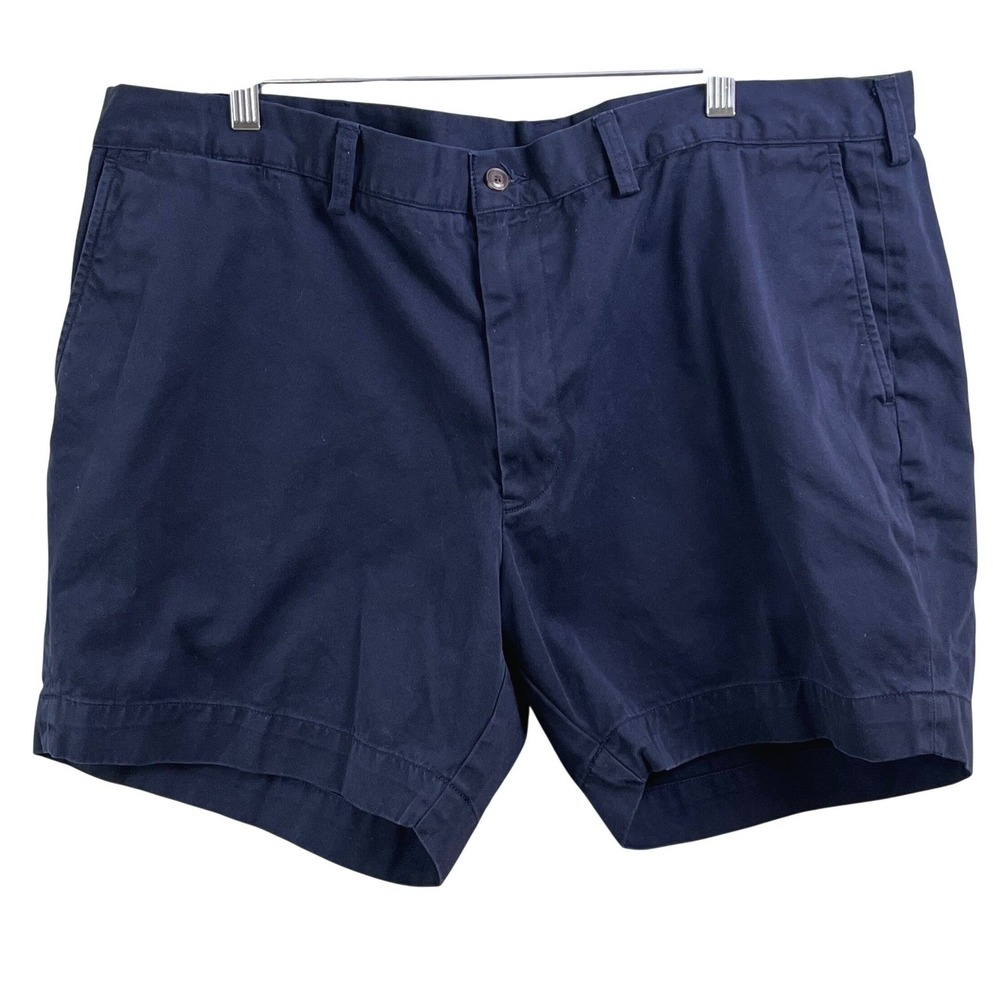 Polo By Ralph Lauren Navy Blue Chino Flat Front Shorts Preppy Classic Size 42